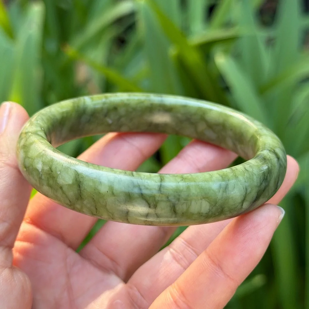 63mm inner diameter‎ green xiuyu jade bangle 0631